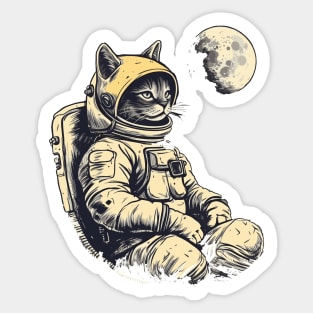 Moonlit Space Cat Sticker